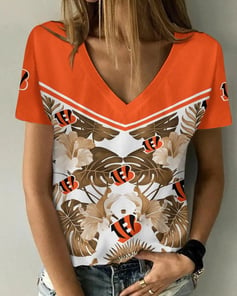 Cincinnati Bengals V-neck Women T-shirt BG551