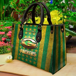 Green Bay Packers Personalized Leather Hand Bag BBLTHB693