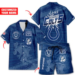 Indianapolis Colts Combo Hawaiian Shirt and Shorts HSAS0004