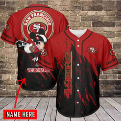 San Francisco 49ers Personalized Baseball Jersey BG710