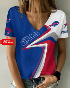 Buffalo Bills Personalized V-neck Women T-shirt BG493