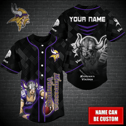 Minnesota Vikings Personalized Baseball Jersey BG368