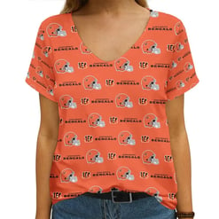 Cincinnati Bengals V-neck Women T-shirt