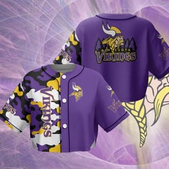 Minnesota Vikings Crop Top Baseball Jersey 59