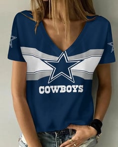 Dallas Cowboys V-neck Women T-shirt BG954