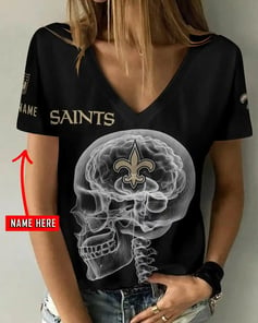 New Orleans Saints Personalized V-neck Women T-shirt BG979