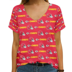 Kansas City Chiefs V-neck Women T-shirt