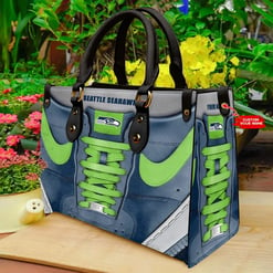 Seattle Seahawks Personalized Leather Hand Bag BBLTHB676