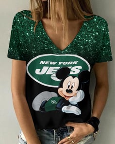 New York Jets Summer V-neck Women T-shirt BG227