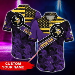 Minnesota Vikings Personalized Button Shirt and T-shirt BG179