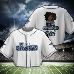 Dallas Cowboys Crop Top Baseball Jersey 121