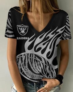 Las Vegas Raiders V-neck Women T-shirt BG789