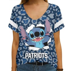 New England Patriots V-neck Women T-shirt