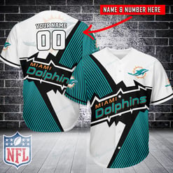 Miami Dolphins Personalized Baseball Jersey BG306