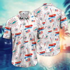 Miami Dolphins - Happy 4th Of July Button Shirt BB905