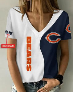 Chicago Bears Personalized V-neck Women T-shirt