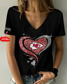 Kansas City Chiefs Personalized V-neck Women T-shirt AGCWTS197