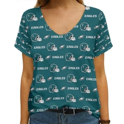 Philadelphia Eagles V-neck Women T-shirt