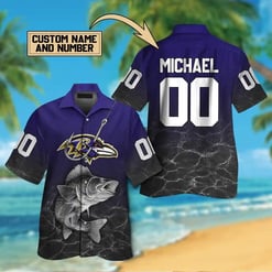 Baltimore Ravens Personalized Button Shirt BB838