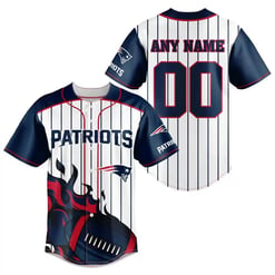 New England Patriots Personalized Baseball Jersey BG749