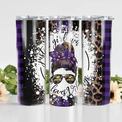 Minnesota Vikings Glitter Tumbler With Stainless Steel Straw BG07