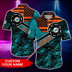 Miami Dolphins Personalized Button Shirt and T-shirt BG178