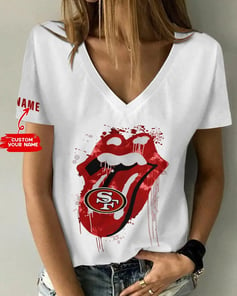 San Francisco 49ers Personalized V-neck Women T-shirt BG507