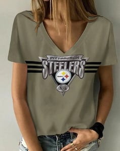 Pittsburgh Steelers V-neck Women T-shirt BG862