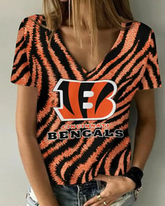 Cincinnati Bengals Personalized V-neck Women T-shirt BG959